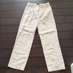 Banana Republic Light Tan linen pleated Dress Pants